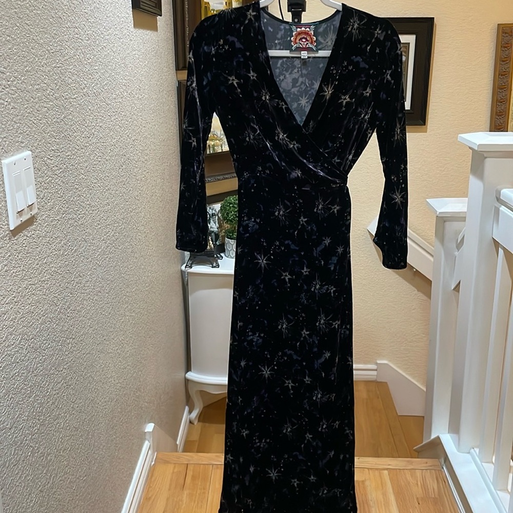 Johnny Was Velvet Kimono wrap dress